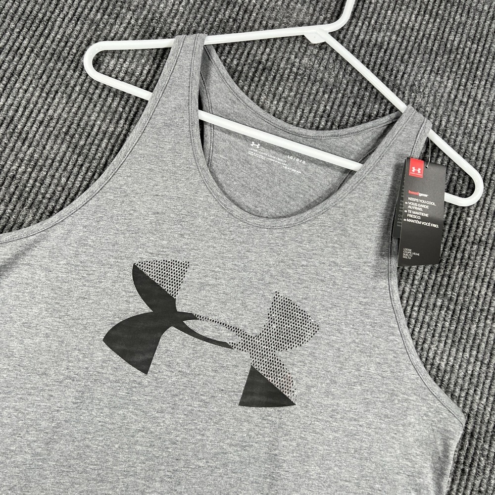 Under Armour Tank Top Womens Large Gray Sleeveless Heat Gear Loose Fit New